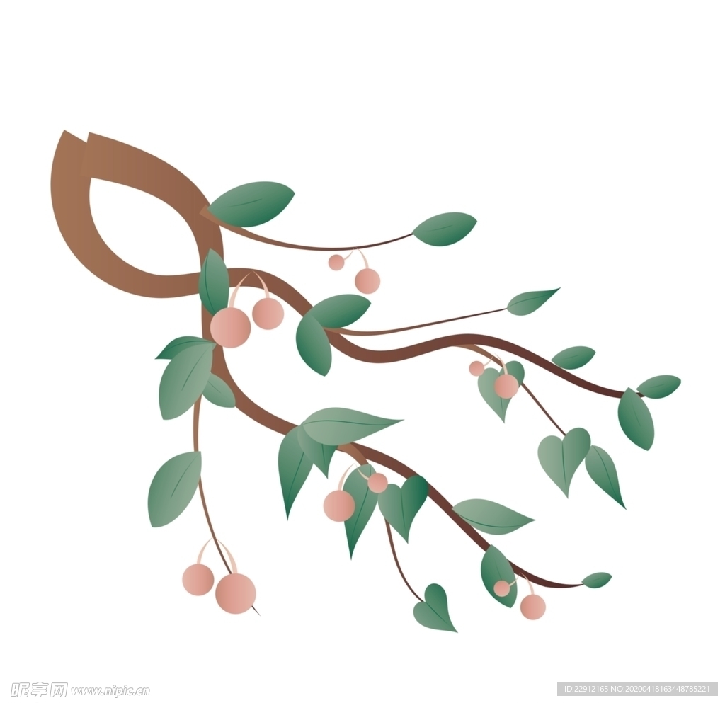 小清新樹(shù)枝樹(shù)葉小花朵
