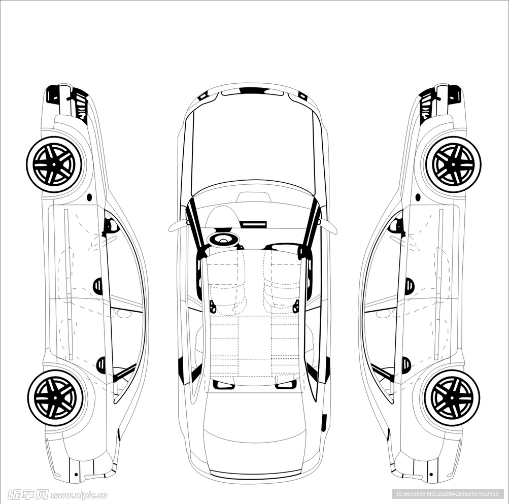 汽車簡圖 汽車模型圖 汽車輪胎