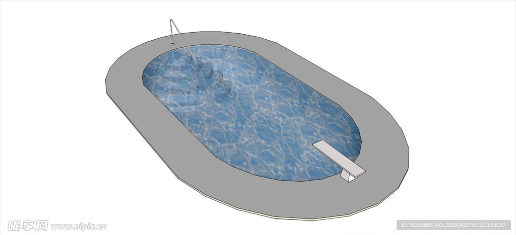 游泳池模型 室外模型 SU模型