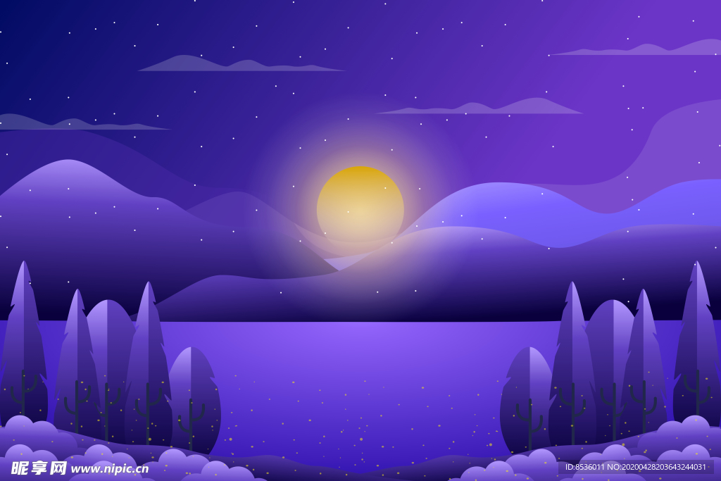 自然風光插畫