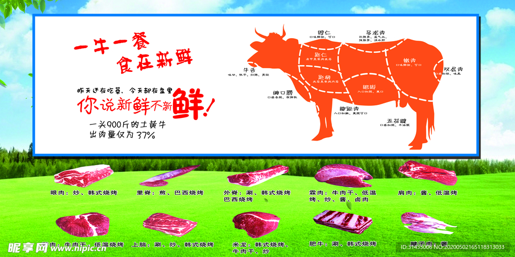 牛肉 分割图