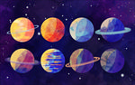 彩色太阳系 八大行星