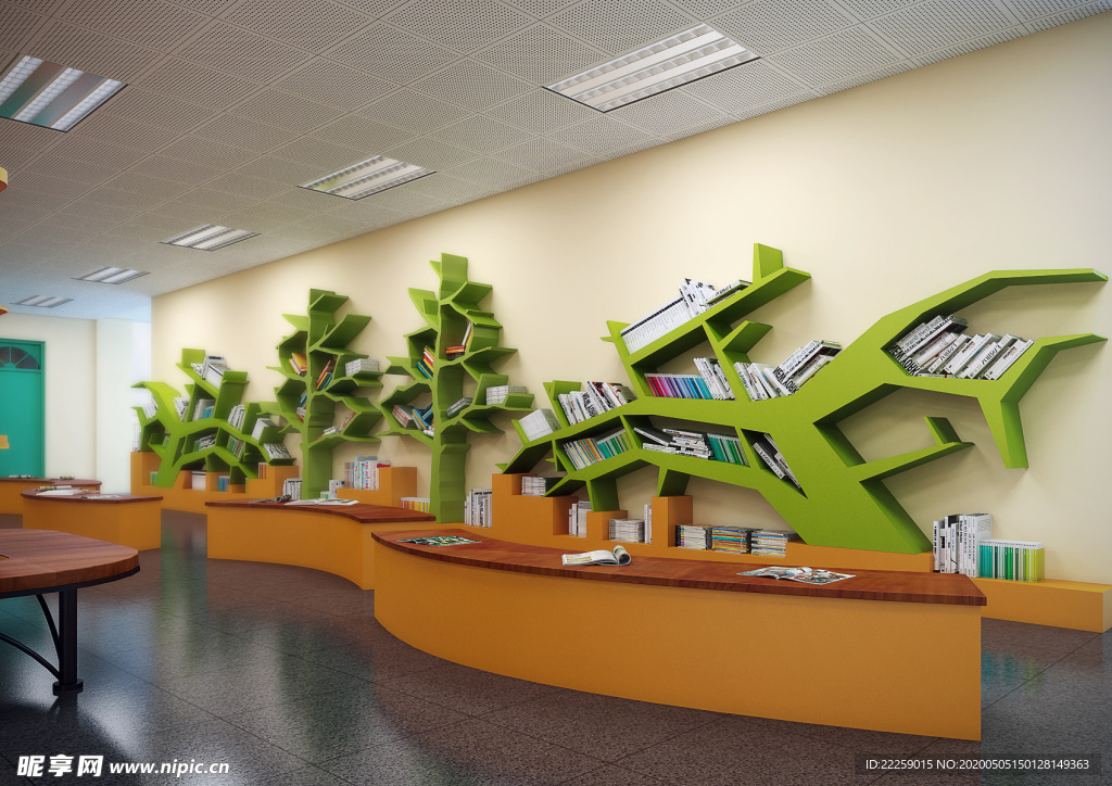 阅读室3D效果图