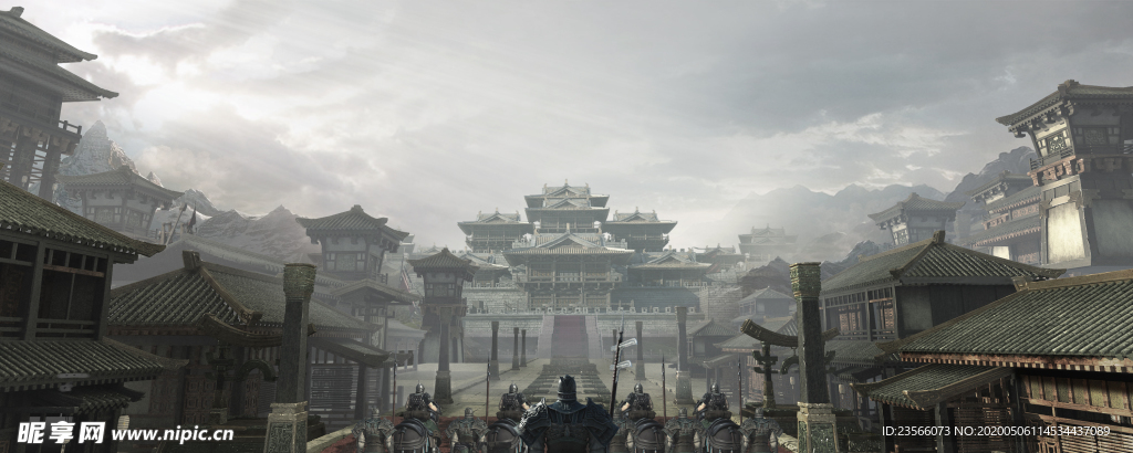 中國風大氣插畫場景