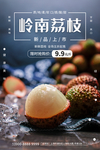 新鲜岭南荔枝生鲜水果促销海报