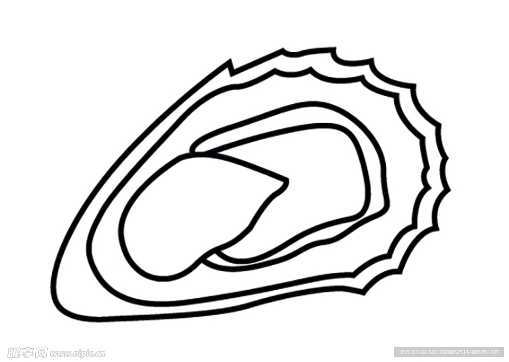 牡蛎线稿