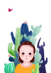 小清新插畫女孩