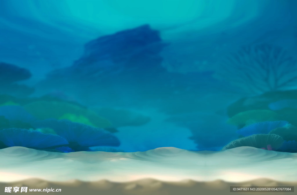 动画海底手绘背景
