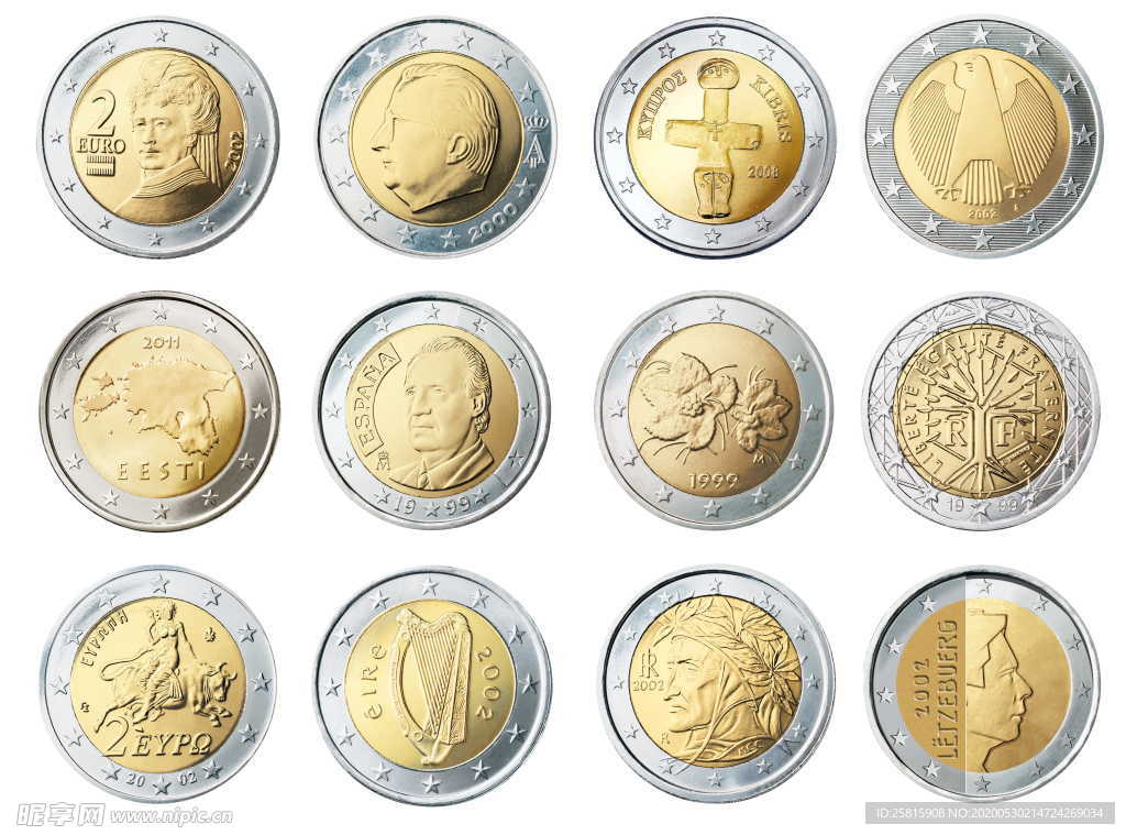 金币银币硬币纸币货币图片