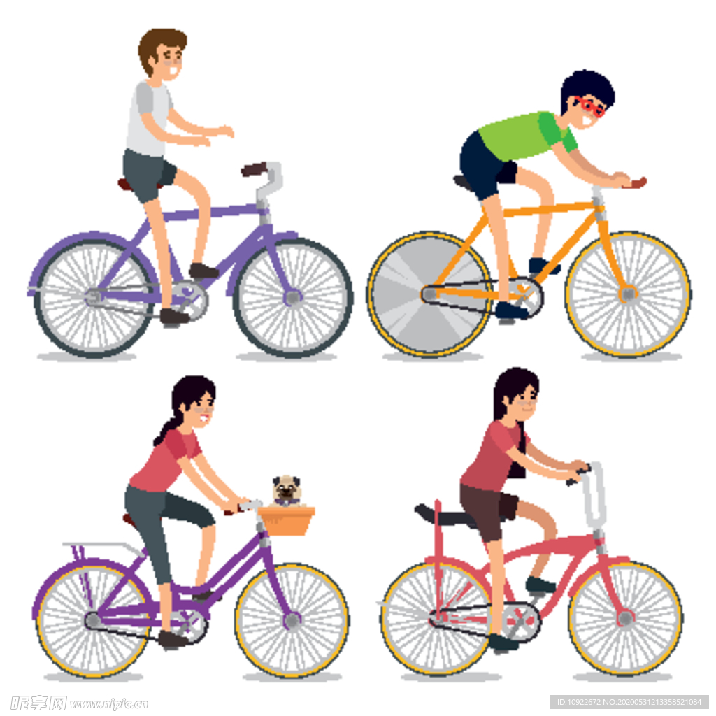 4款创意骑 单车的年轻人