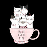 可爱的卡通猫 粉色猫杯子