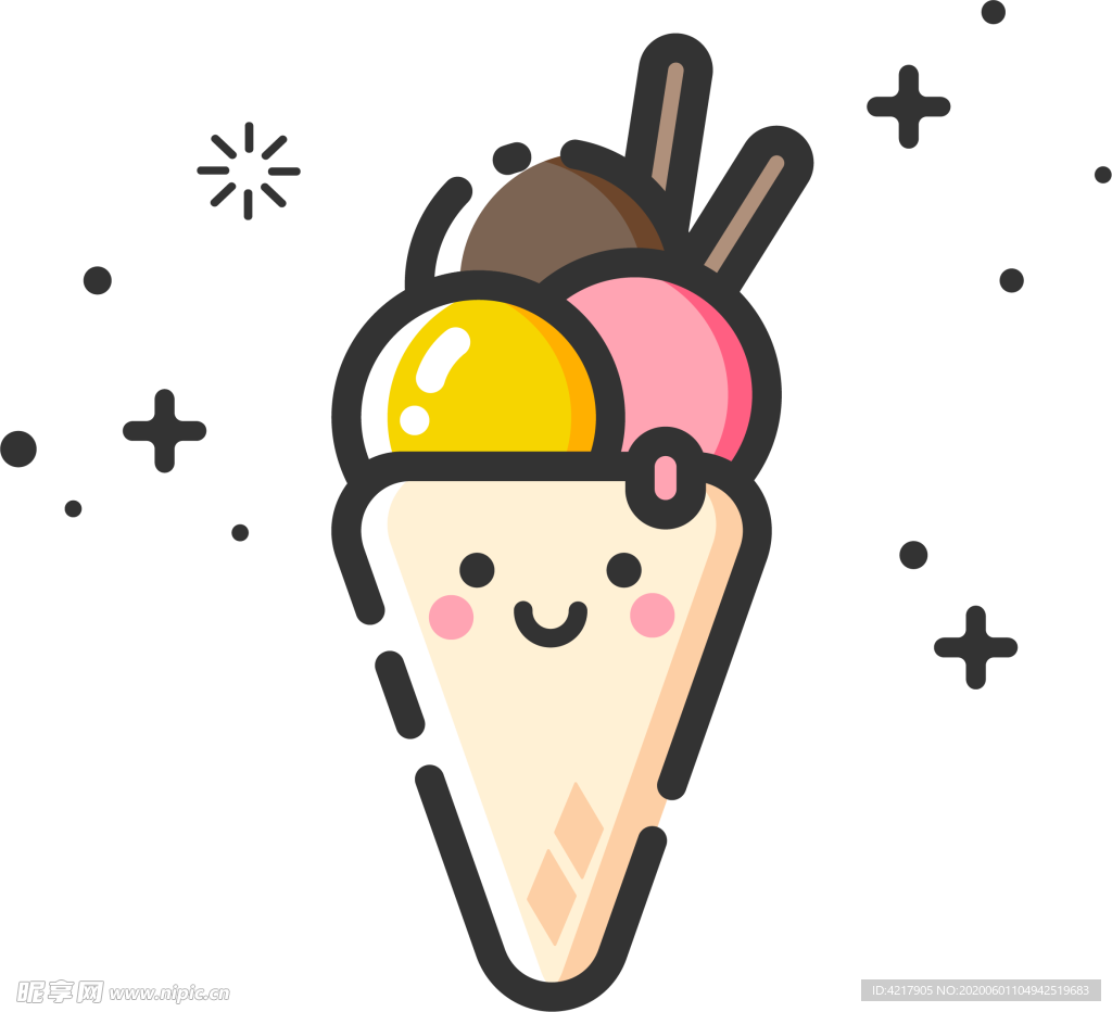冰淇淋 食物 卡通 可爱