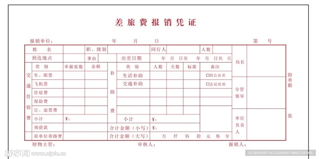 差旅费报销单