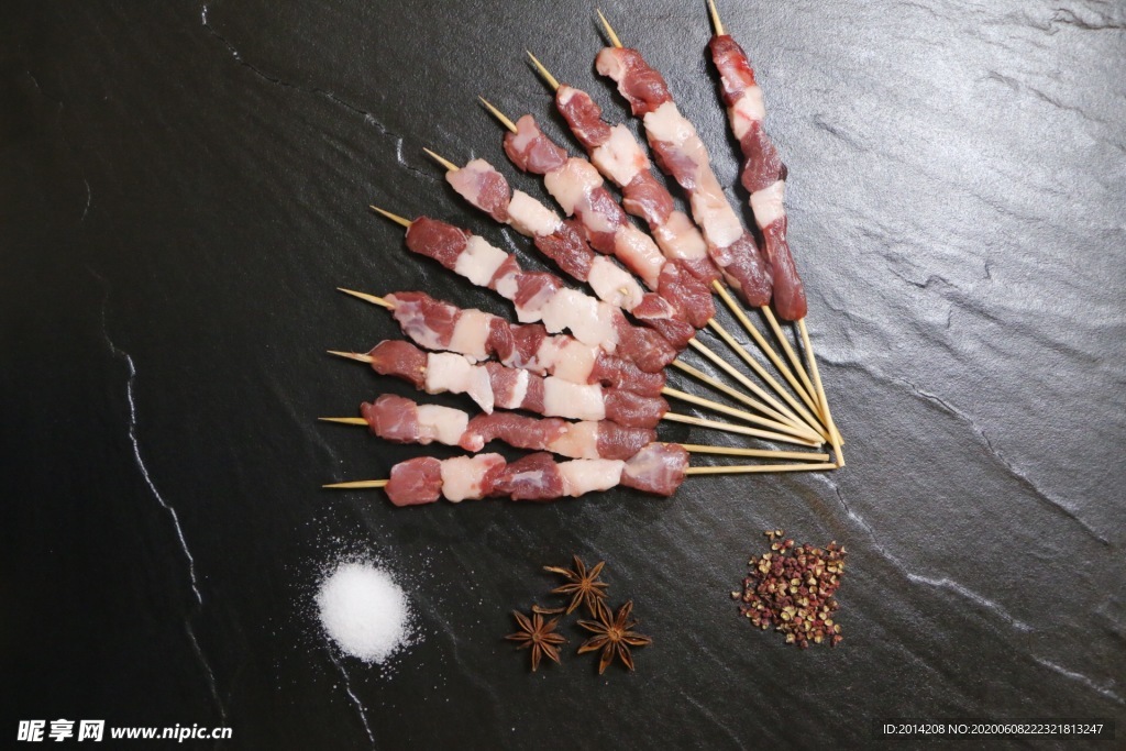 俯拍 肉串