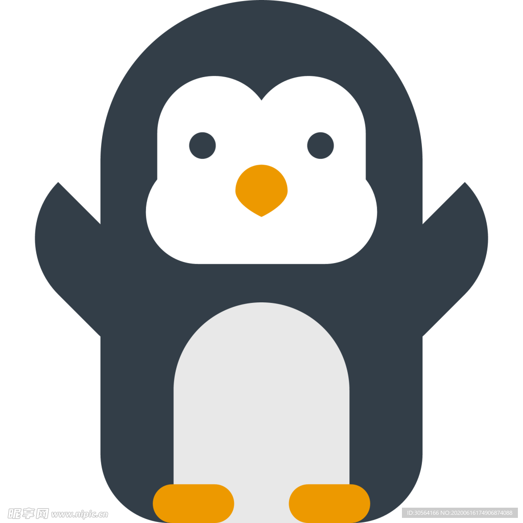 企鹅动物标志图形图标装饰素材