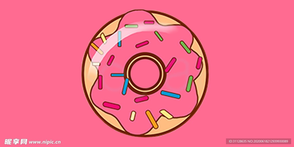 卡通 横幅 甜甜圈