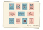 11款入复古邮票图案