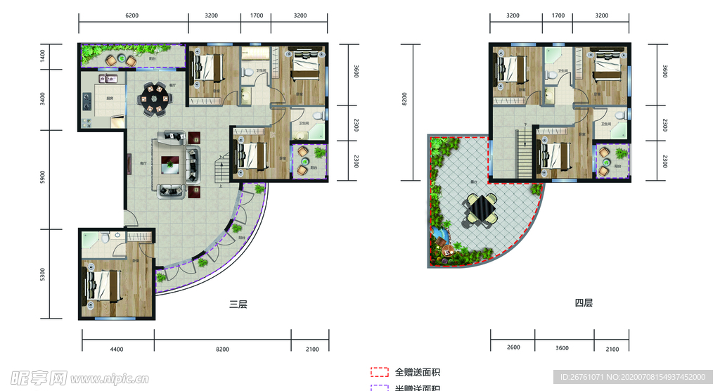 房地产彩色户型图