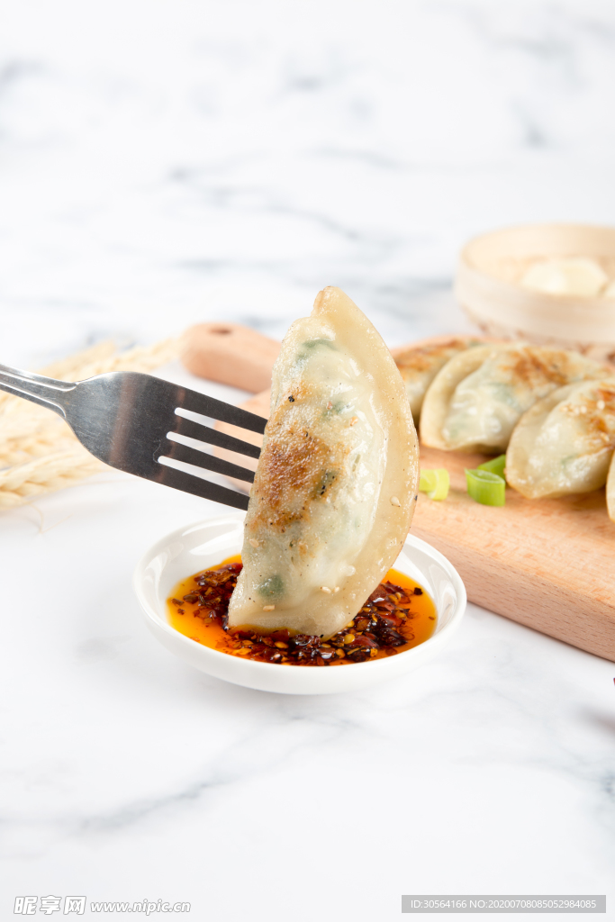 饺子蘸酱食材美食背景素材
