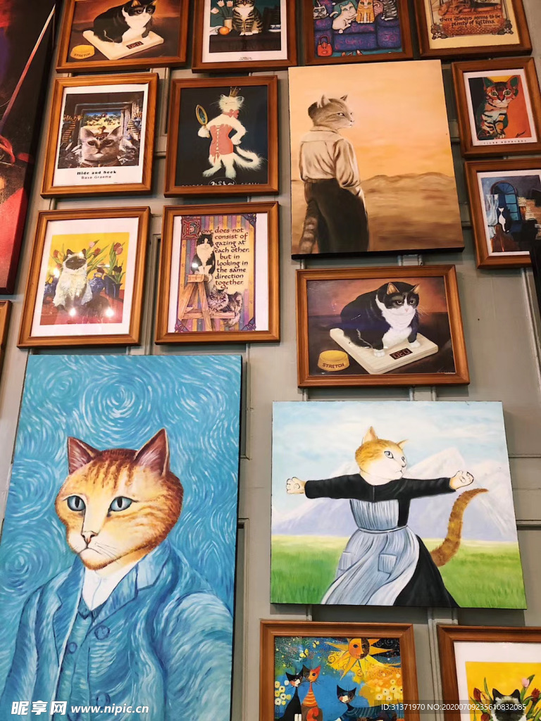 各种猫的绘画作品