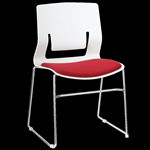 简约时尚红白不锈钢办公椅45度