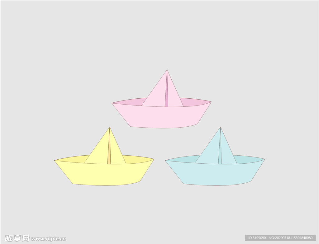 矢量折纸船