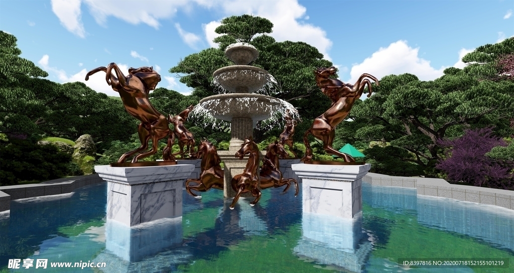 水池喷泉景观小品