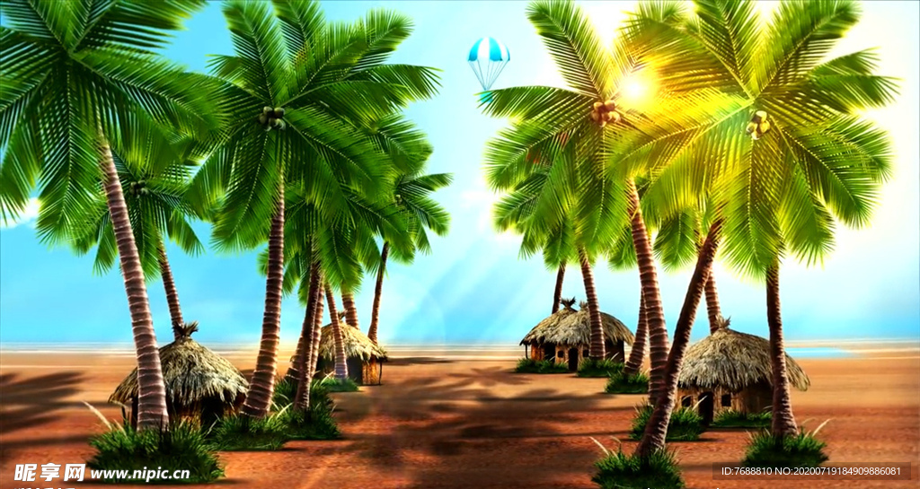 椰子樹 熱帶舞蹈背景