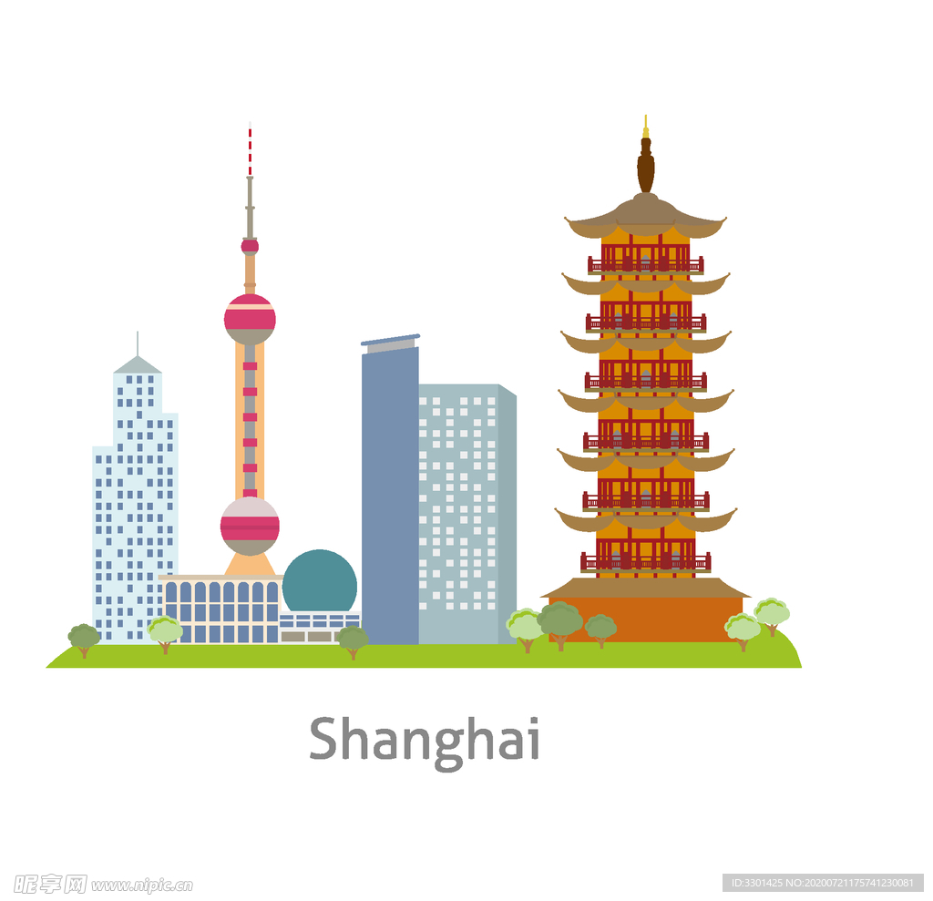 上海旅游景点设计素材