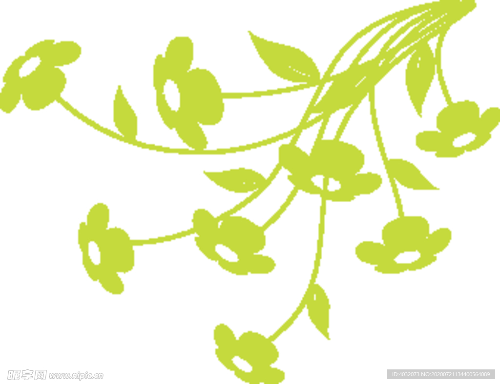 手绘植物小花朵EPS矢量图