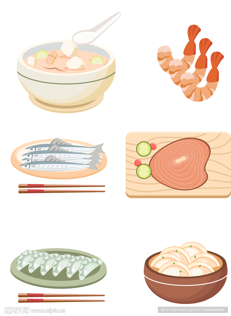 餃子豆腐湯肉矢量