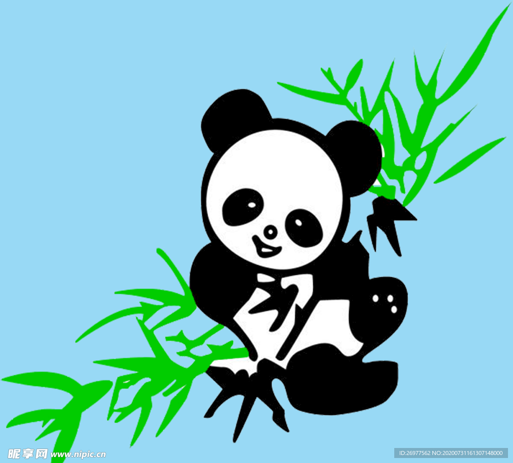 吃竹子国宝大熊猫