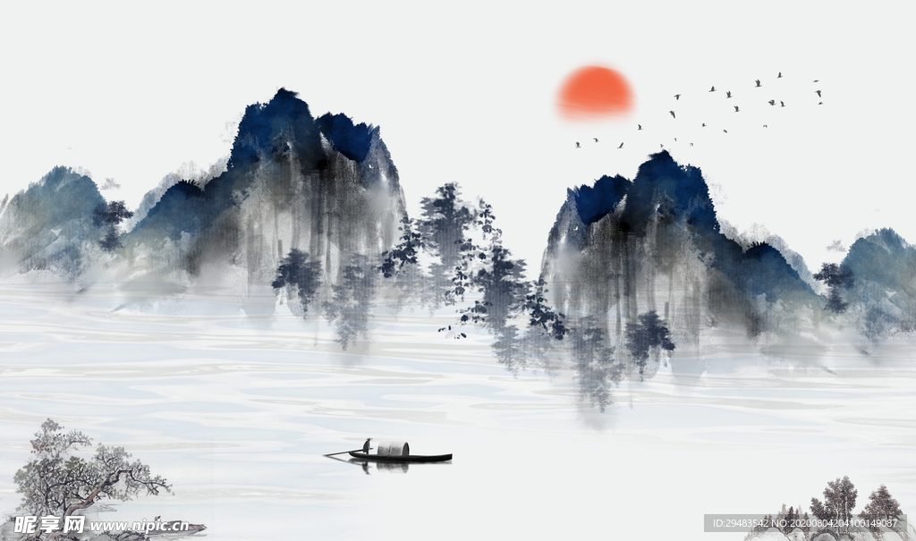 山水畫 水墨山水畫 意境山水畫