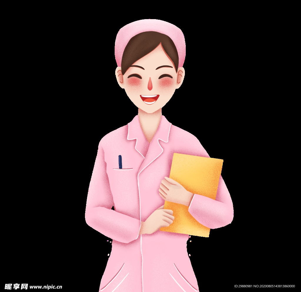 粉色衣服人物女护士