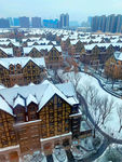 大雪中的別墅區(qū)