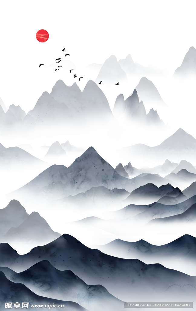 山水畫 水墨山水畫 意境山水畫
