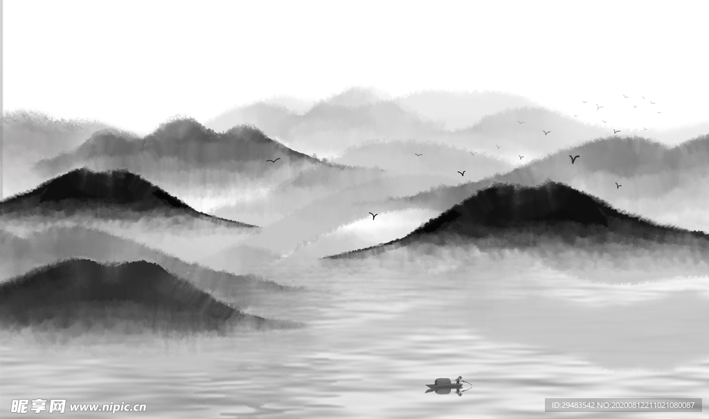 山水畫 水墨山水畫 意境山水畫