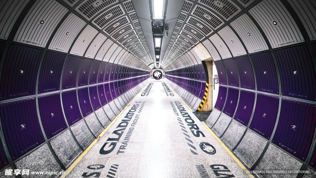 科技通道甬道燈光背景
