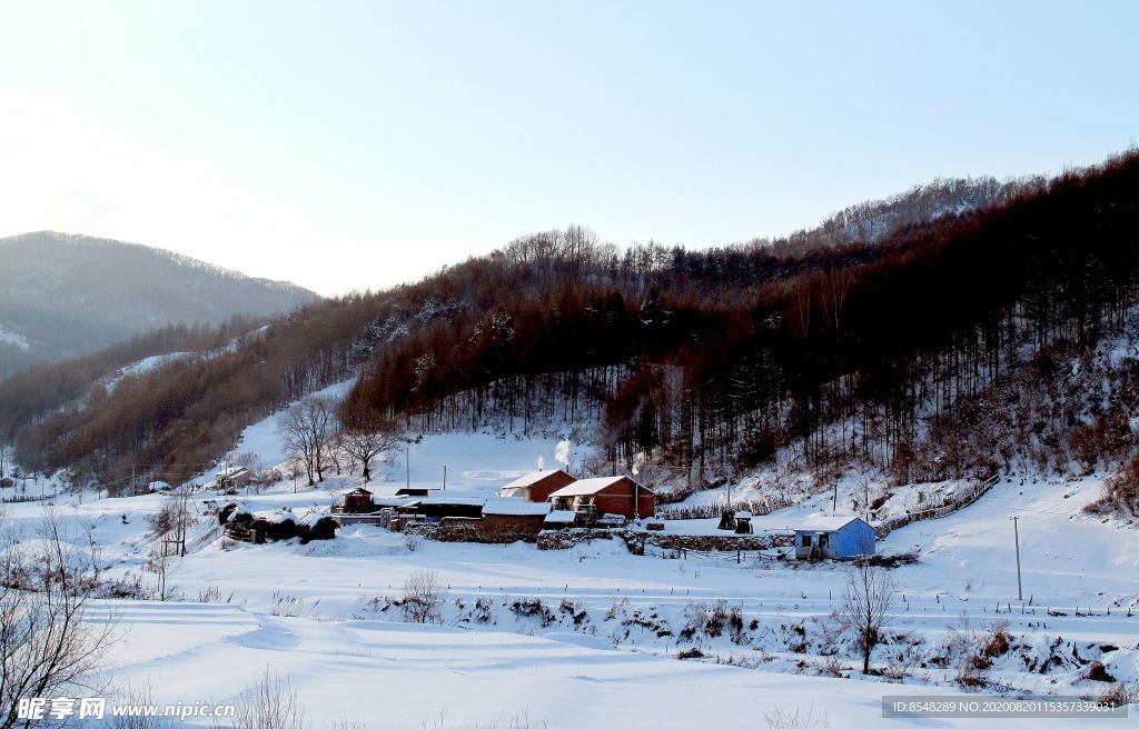 撫順農村雪景風光