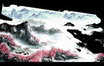 中国风山水水墨画