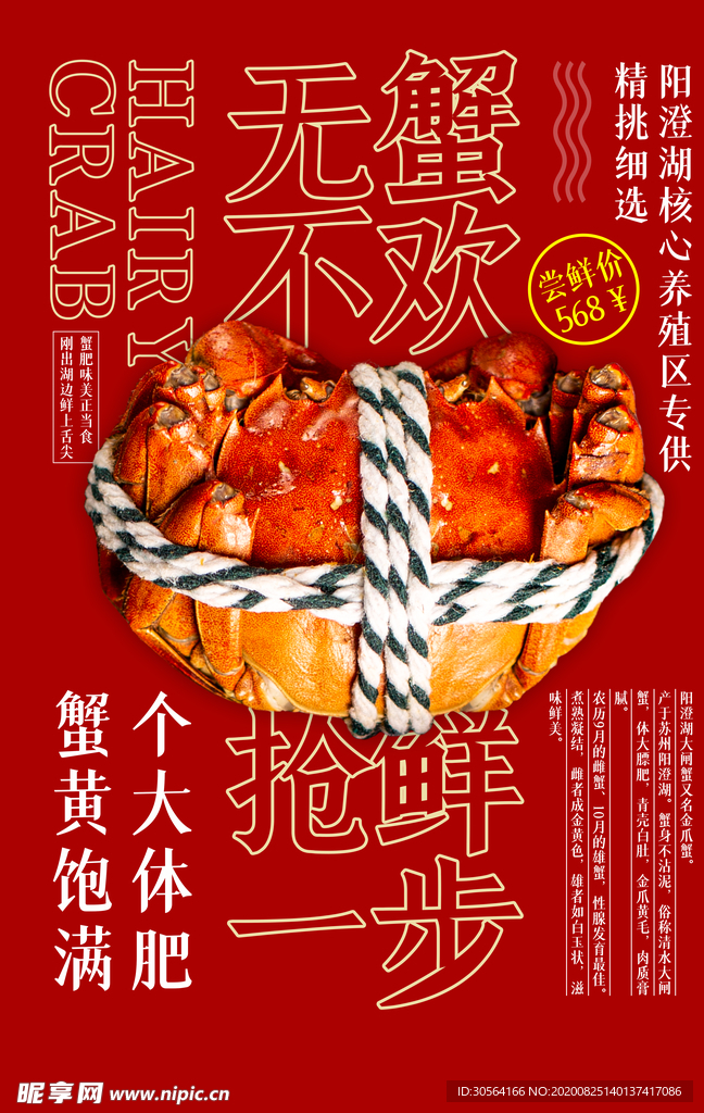 大闸蟹美食食材宣传海报素材