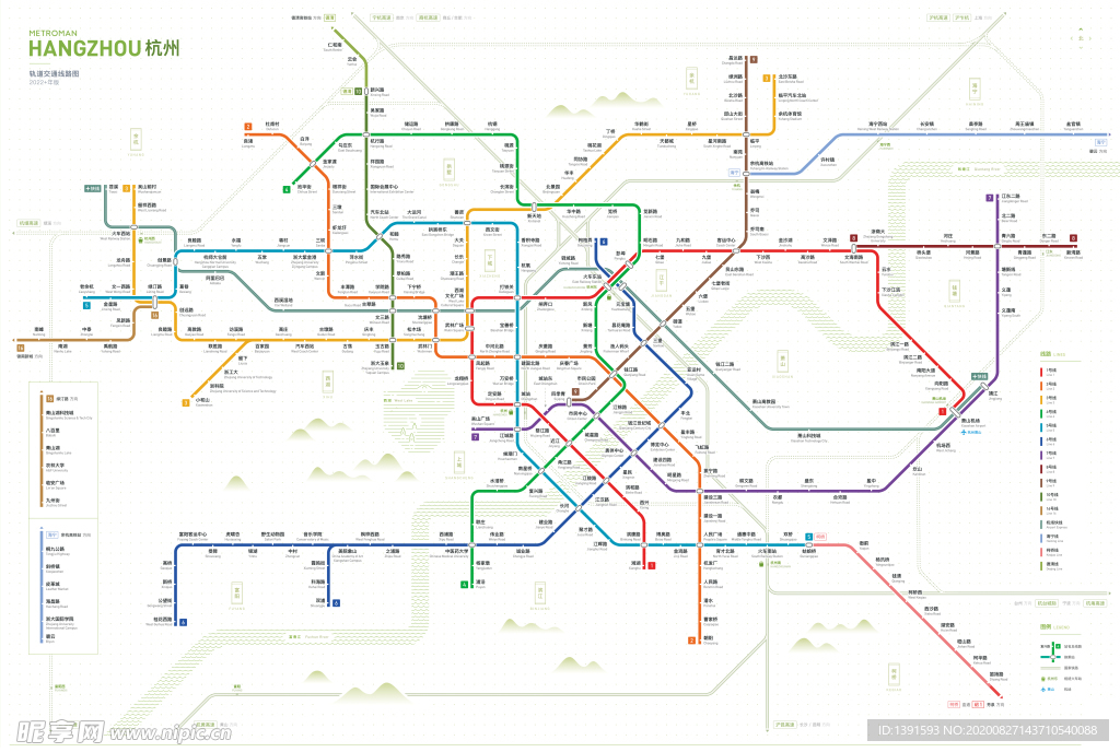 2022杭州地铁交通图