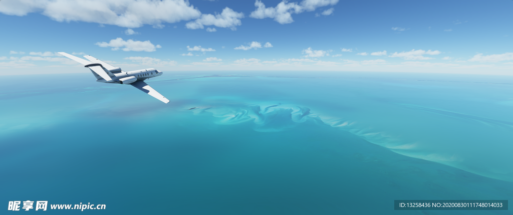 飛機天空大海白云風景