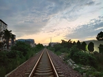 夕陽下小