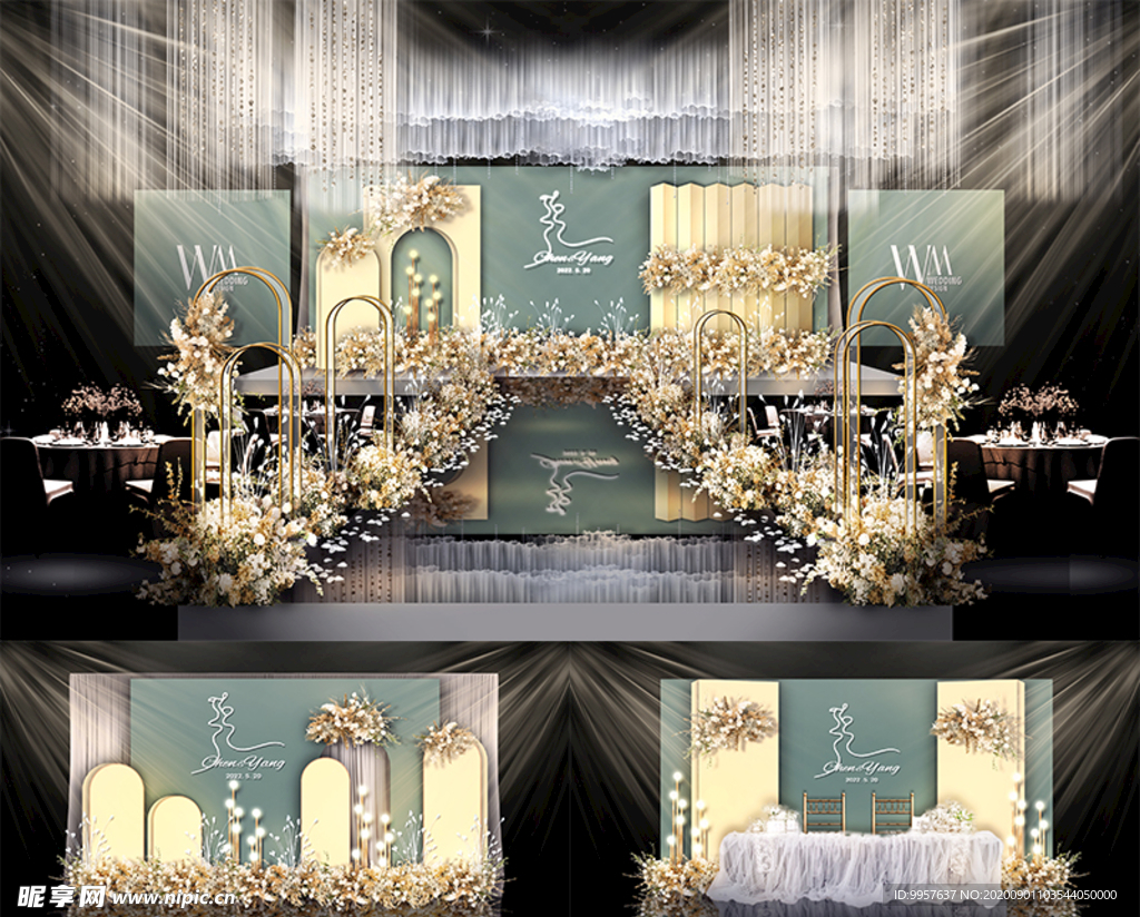 莫兰迪橄榄绿婚礼设计