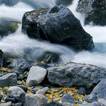 自然景观山水风景石头和流水图片