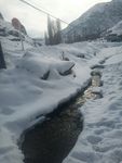 冬雪中的小溪流
