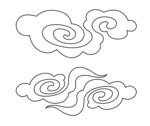 云朵雕刻线描图