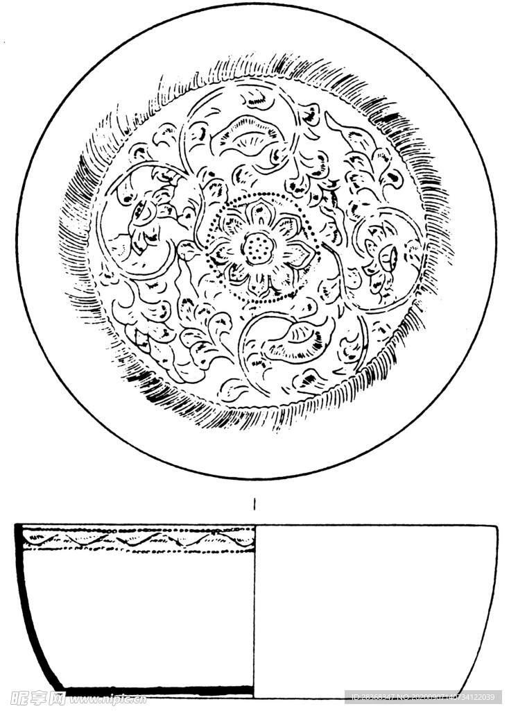 古代罐子花紋