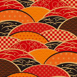 日式波纹波浪墙画海报背景素材
